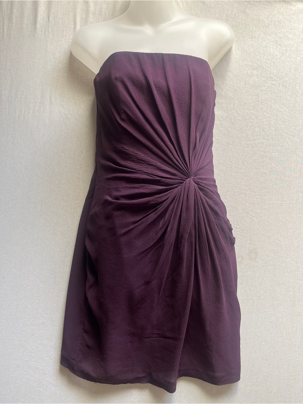 Club Monaco Silk Strapless Cocktail Ruched Dress Sz 4
